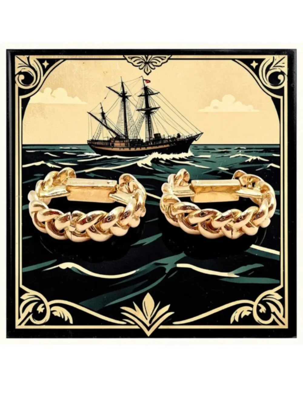 Authentic! Verdura 18k Yellow Gold Classic Rope Stirrup Cufflinks